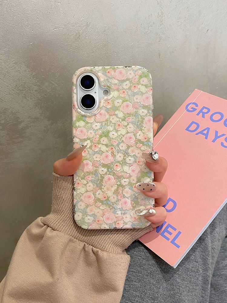 / Case Floral Strap Phone Set
