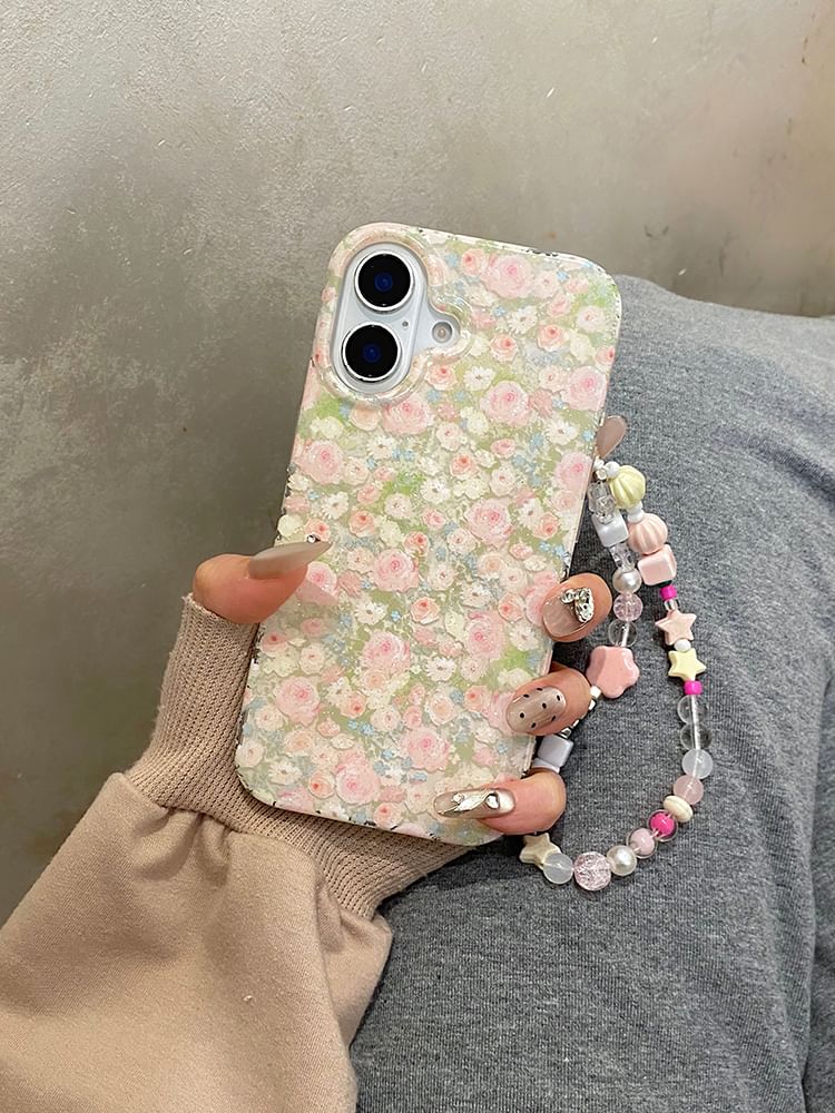 / Case Floral Strap Phone Set