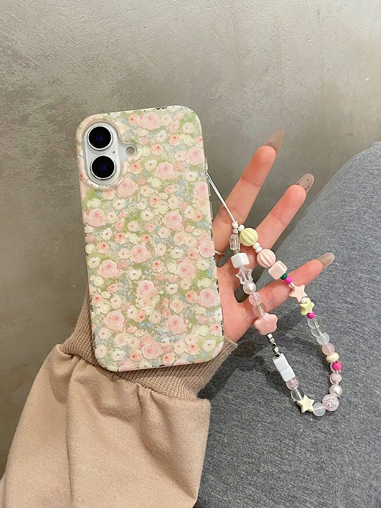 / Case Floral Strap Phone Set