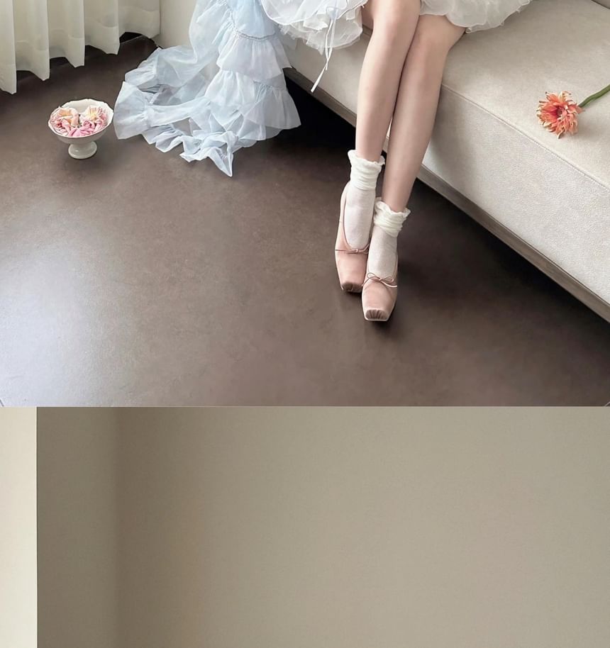 Spaghetti Strap Mini A-Line Corset Dress / Ruffle Trim Maxi Light Jacket / Petticoat Skirt / Set