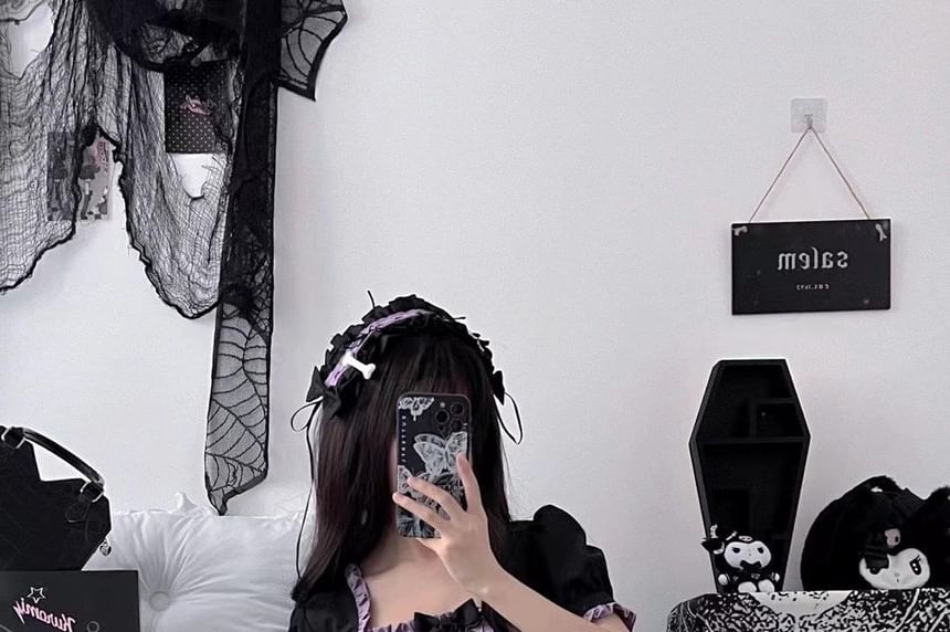 Spaghetti Strap Two Tone Bow Tiered Ruffle Trim A-Line Dress / Short-Sleeve Bolero Jacket / Set (Various Designs)