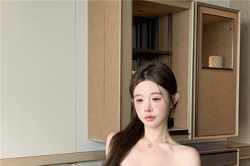 Plain Dress Tube A-Line Buckled Mini