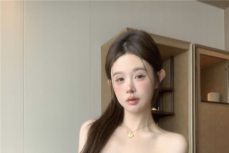 Plain Dress Tube A-Line Buckled Mini