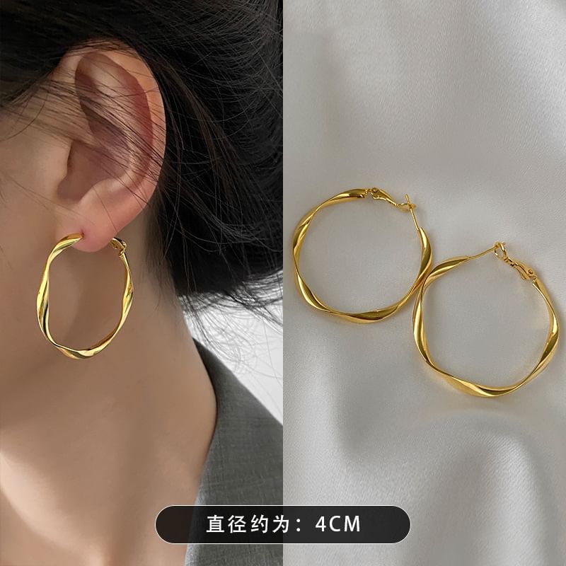 (Various Twisted Earring Designs) Hoop Alloy
