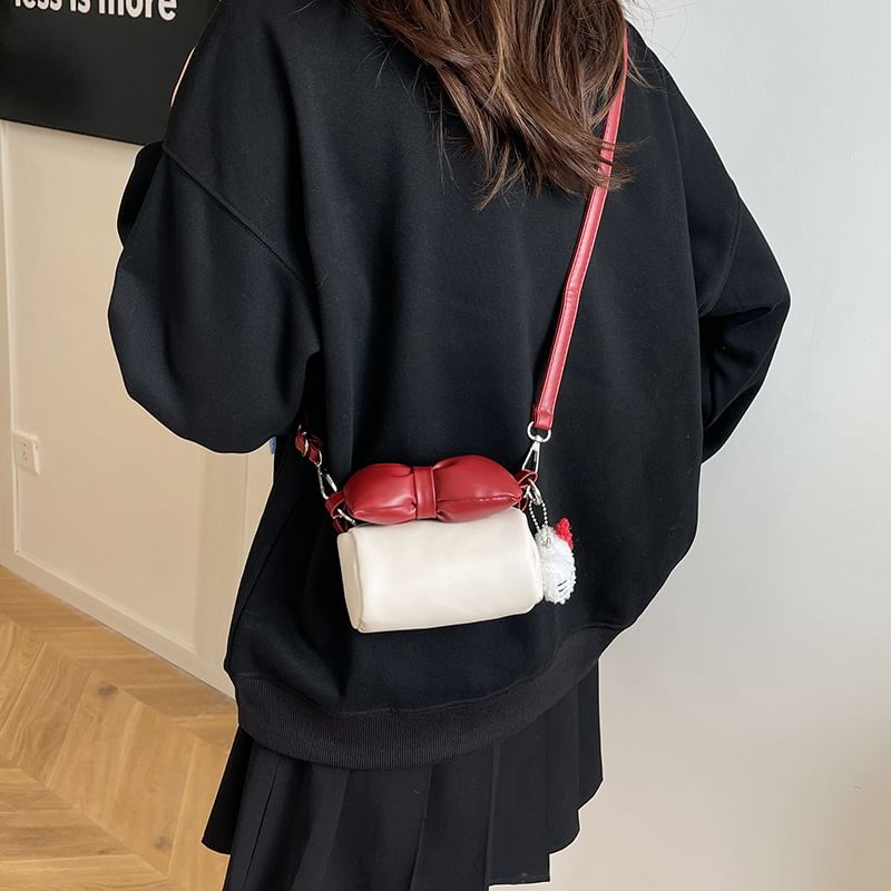 Cylinder Bag Crossbody Accent Bow