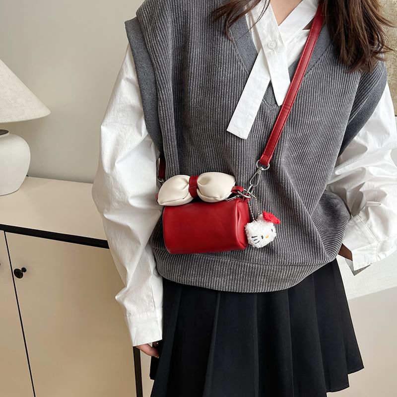 Cylinder Bag Crossbody Accent Bow