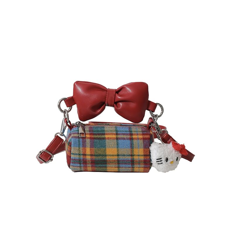 Cylinder Bag Crossbody Accent Bow