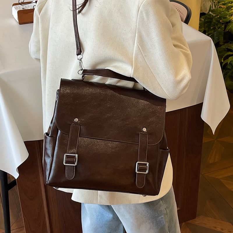 Leather Backpack Satchel Faux