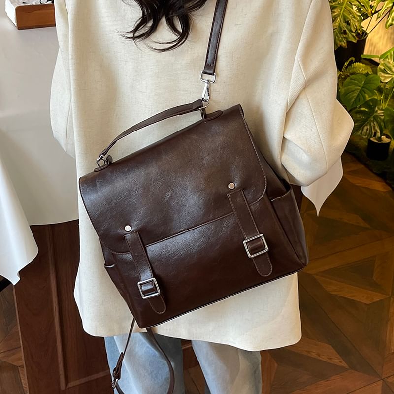 Leather Backpack Satchel Faux