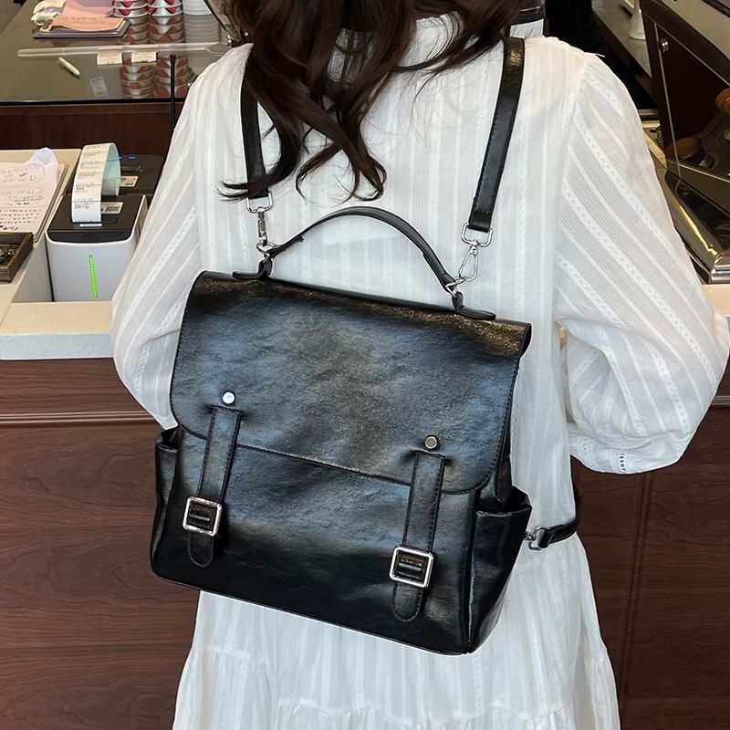 Leather Backpack Satchel Faux