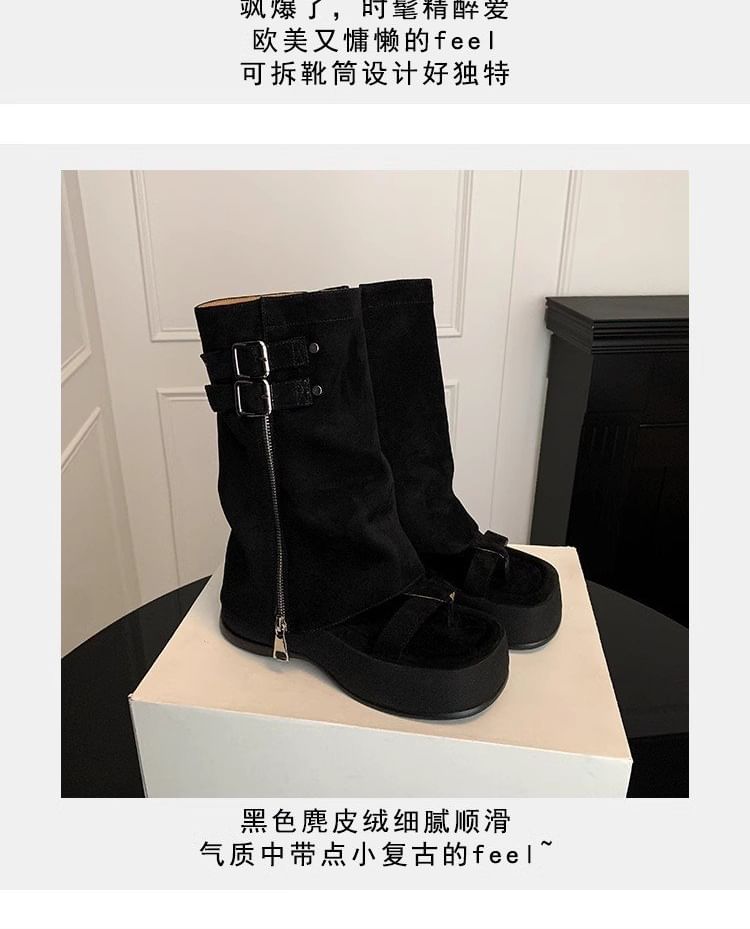 Buckled Toe Gladiator Platform Sandals Loop