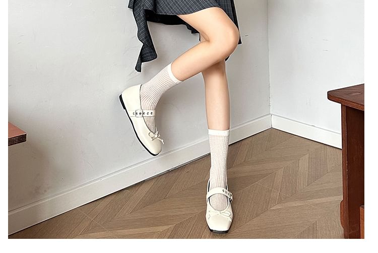 Square-Toe Shoes Jane Bow Mary