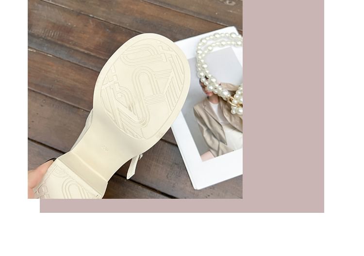 Mary Jane Bow Heel Block Shoes