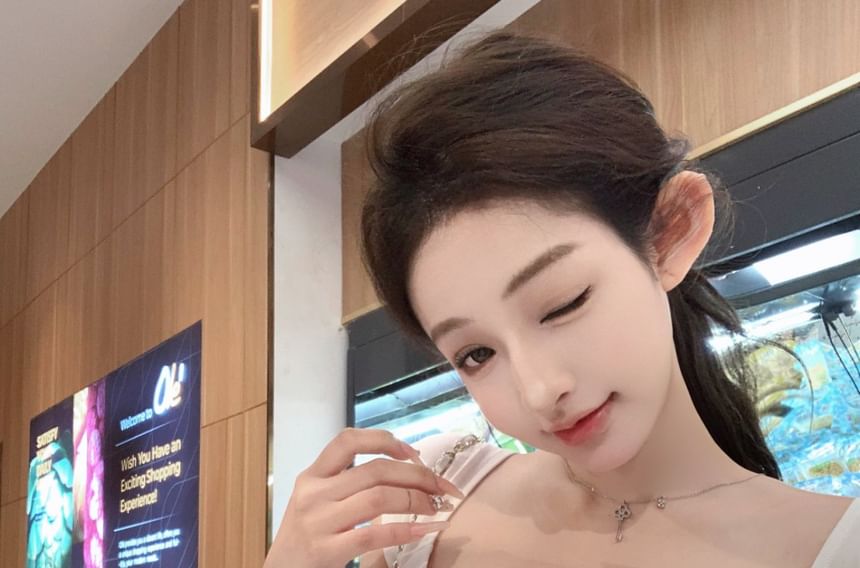 Crop Plain Waist Drawstring Loose Off-Shoulder Pants Tee / Striped Fit Short-Sleeve Trim