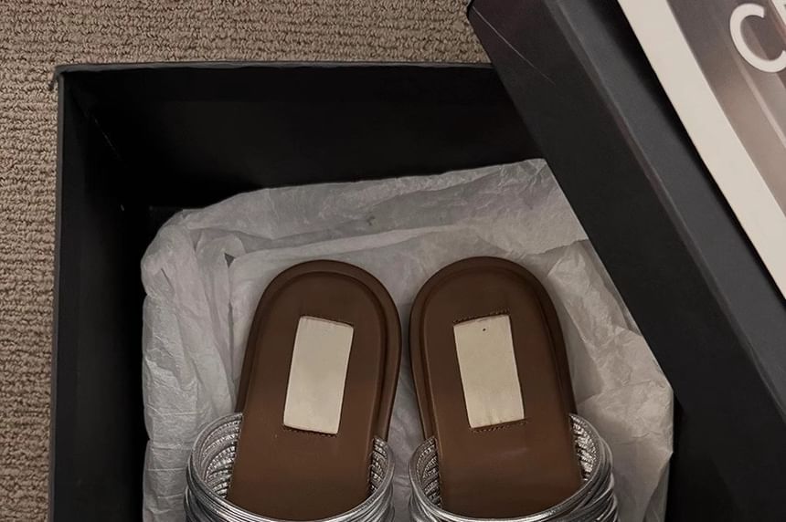 Slide Toe Sandals Loop Flat