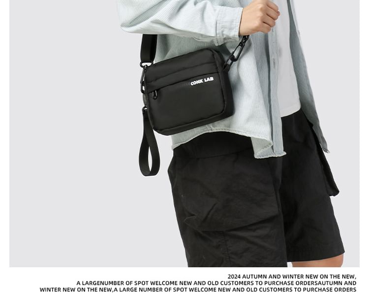 Nylon Crossbody Lettering Bag Print