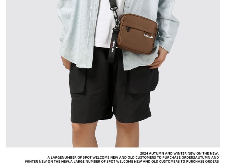 Nylon Crossbody Lettering Bag Print