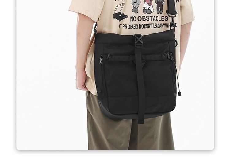 Bag Nylon Crossbody Mesh Panel Buckled