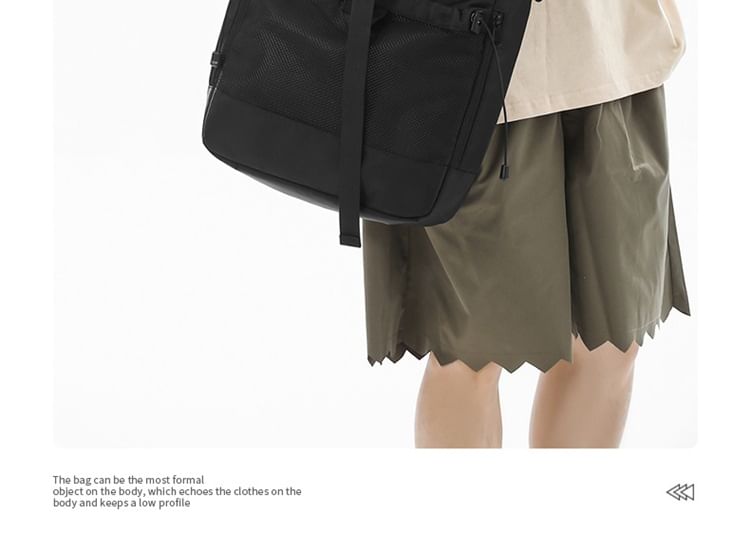 Bag Nylon Crossbody Mesh Panel Buckled