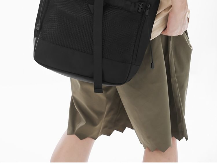 Bag Nylon Crossbody Mesh Panel Buckled