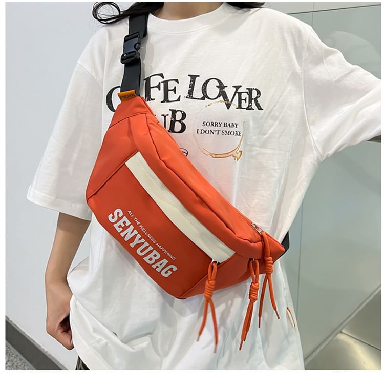 Belt Print Nylon Bag Lettering