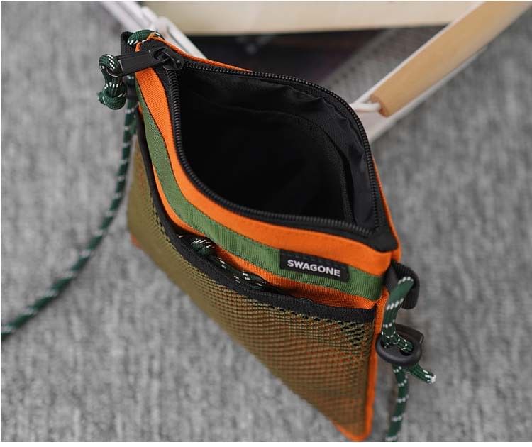 Mesh Two Tone Bag Crossbody Panel