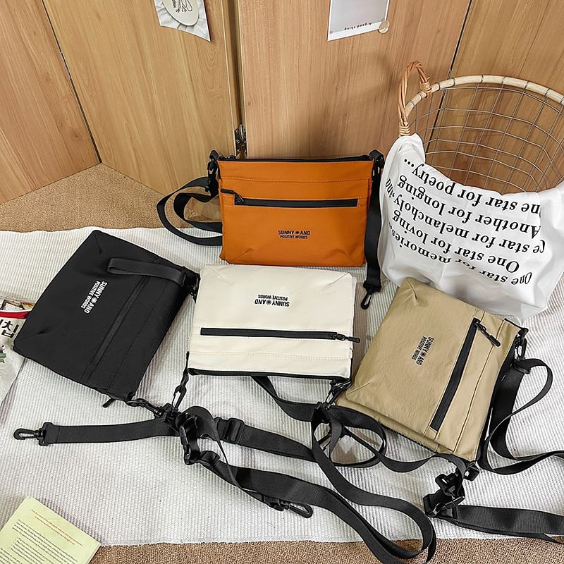 Nylon Bag Crossbody Print Lettering