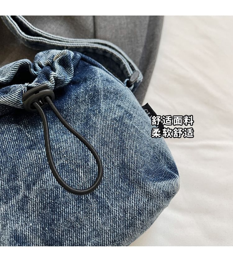 Drawstring Denim Bag Phone Mobile Crossbody