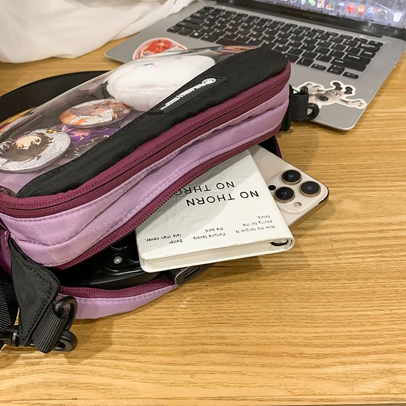 PVC Panel Bag Nylon Crossbody