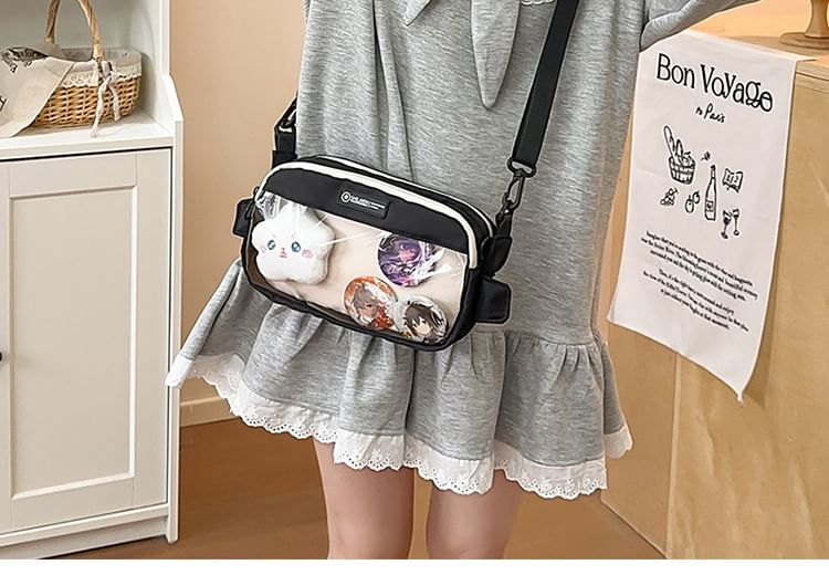 PVC Panel Bag Nylon Crossbody