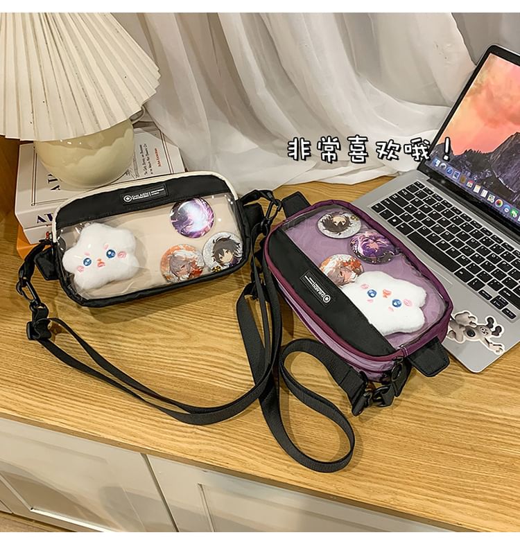 PVC Panel Bag Nylon Crossbody