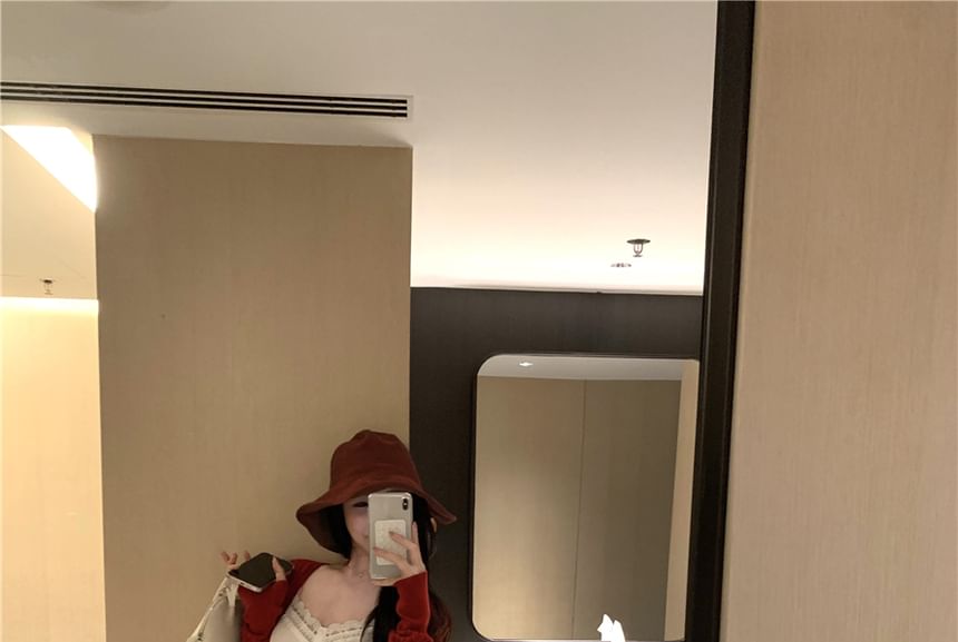 Plain Lace Camisole Top Panel / Pintuck Cardigan