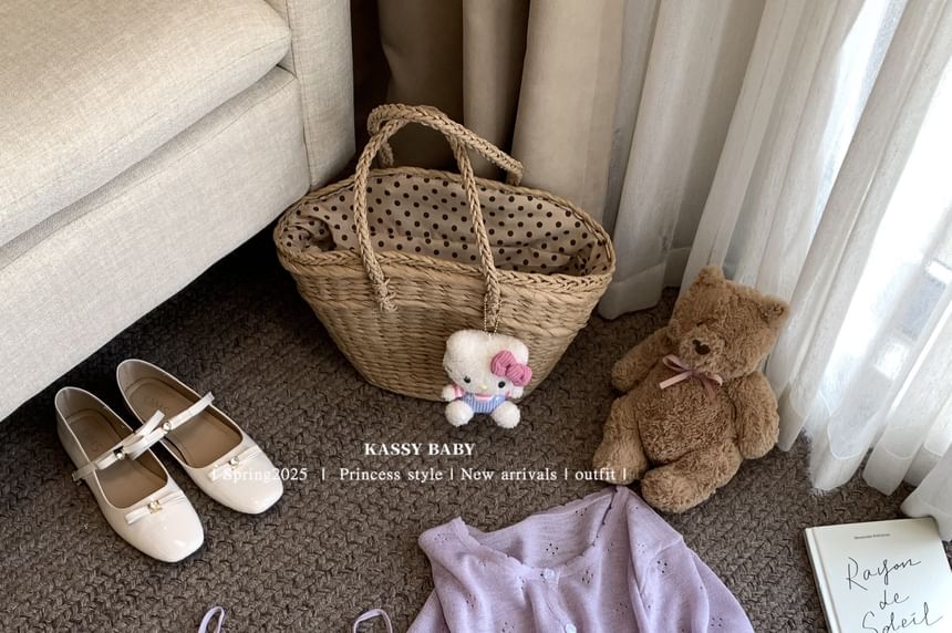 Neck Lace + V-Neck Round Camisole Top Knit Set: Trim Cardigan Plain