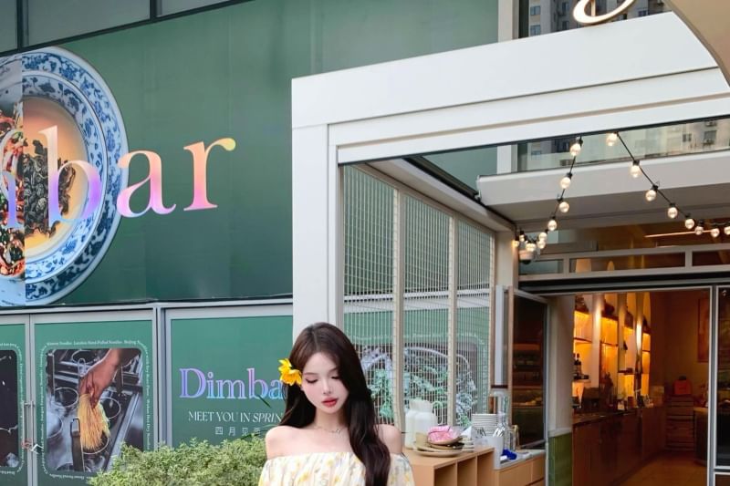 Shoulder Waist Floral / High Blouse Shorts Off Sleeve Long Ruffle Print