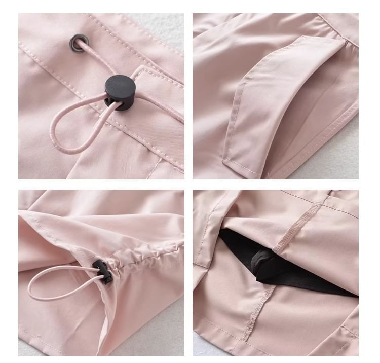 A-Line Plain Waist Mini Skirt High