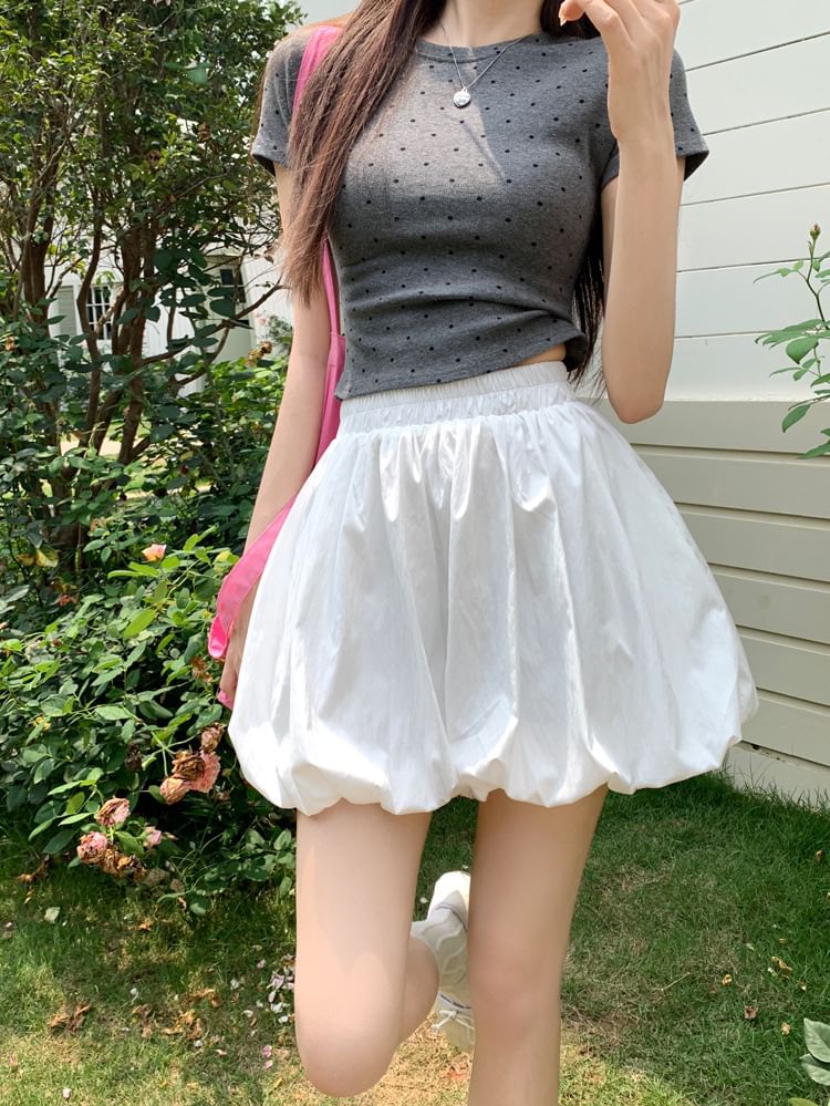 Plain Shorts Waist High Bubble