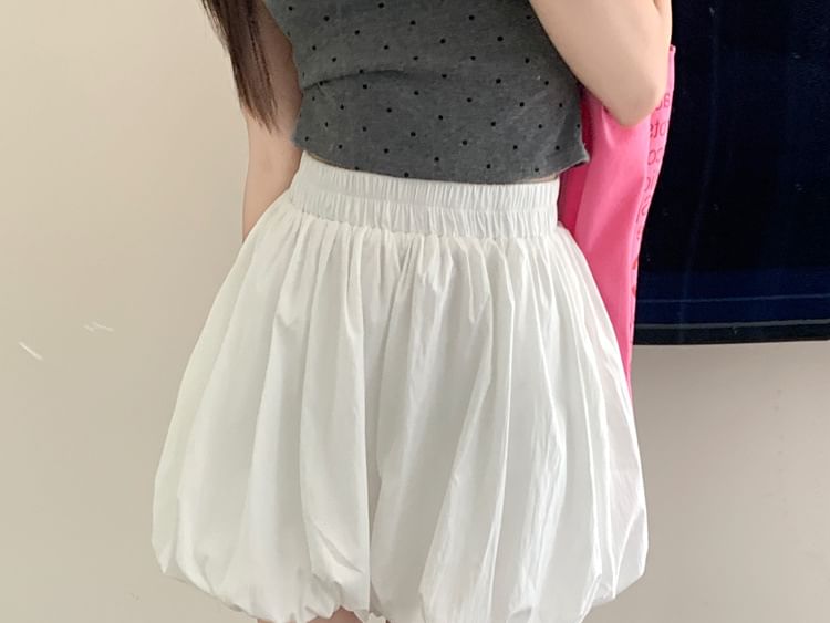 Plain Shorts Waist High Bubble
