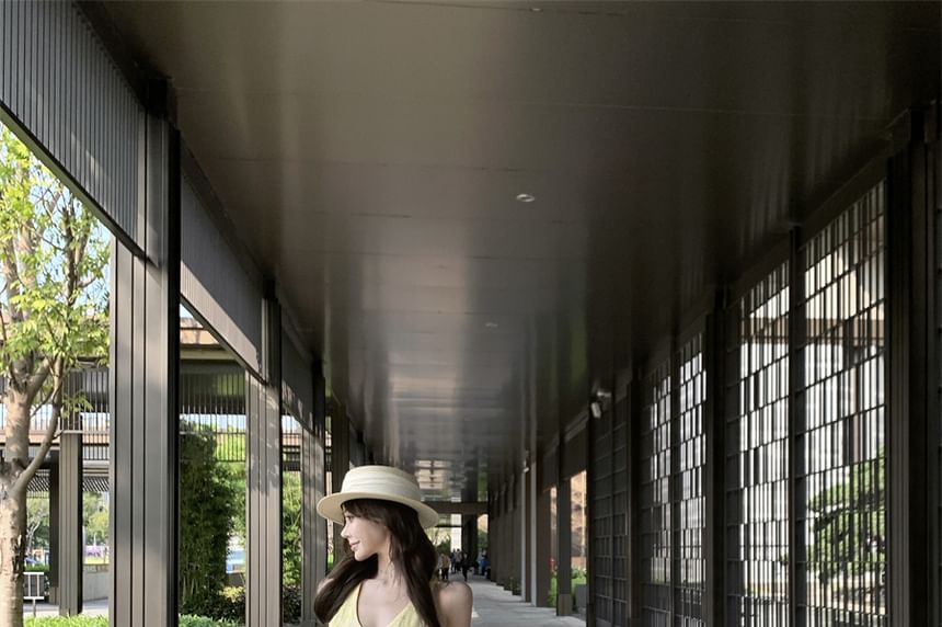 Sleeveless Floral V-Neck Midi Sundress