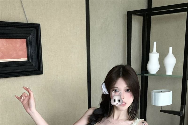 Lace Floral Bodycon Mini Spaghetti Dress Strap