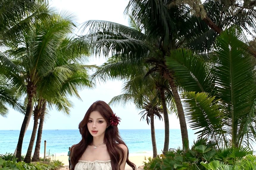 Fishtail Skirt Maxi Top Camisole Satin Drawstring High Trim / Lace Rise