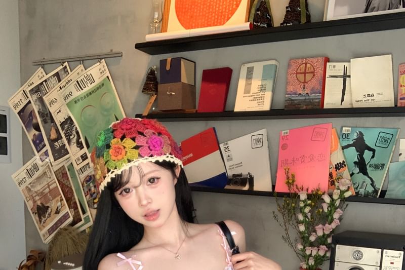 Mini Panel Strap Spaghetti Asymmetrical Print Floral Bodycon Dress