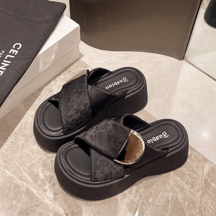 Platform Sandals Strap Cross