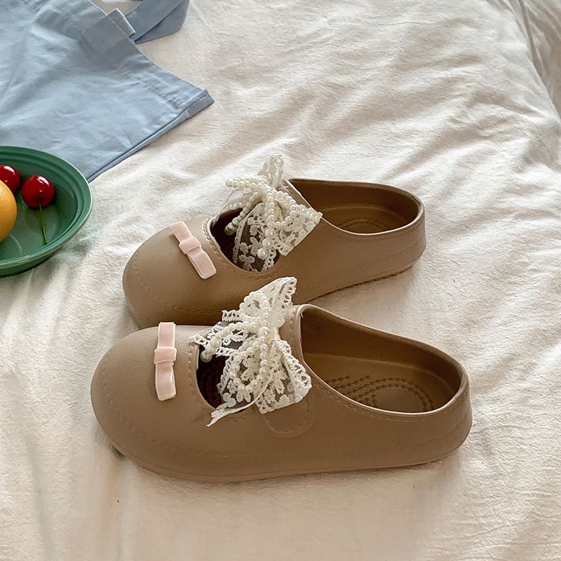 Beaded Sandals Faux Leather