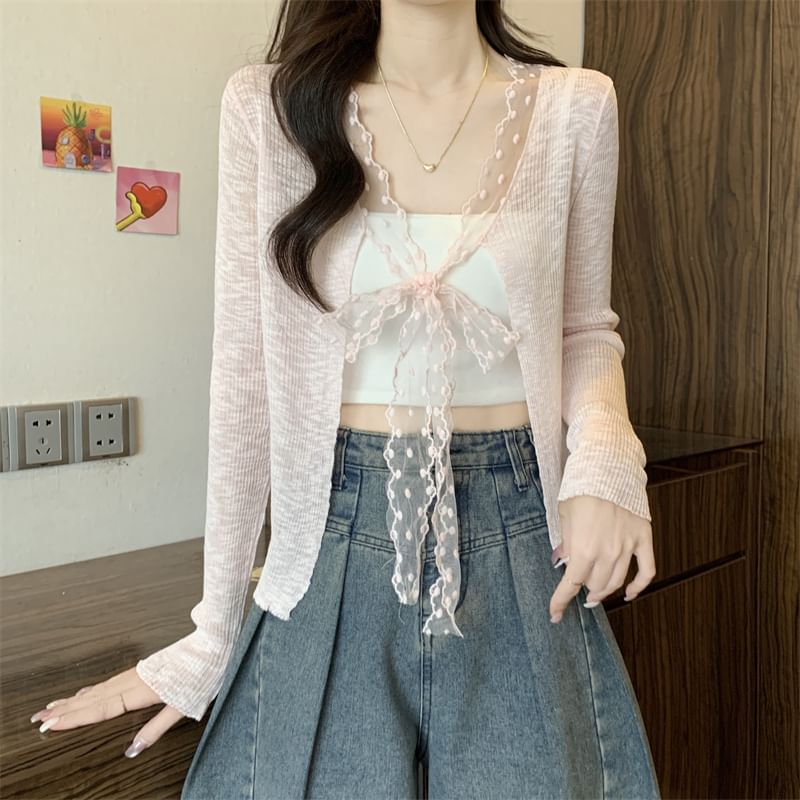 Cardigan Front Light Open Plain