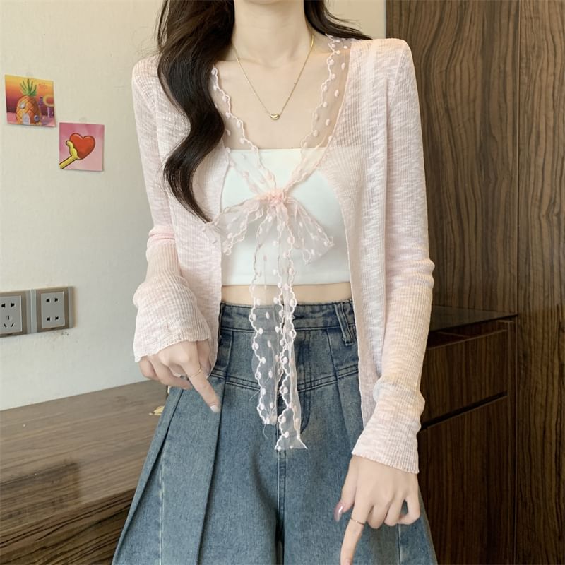 Cardigan Front Light Open Plain