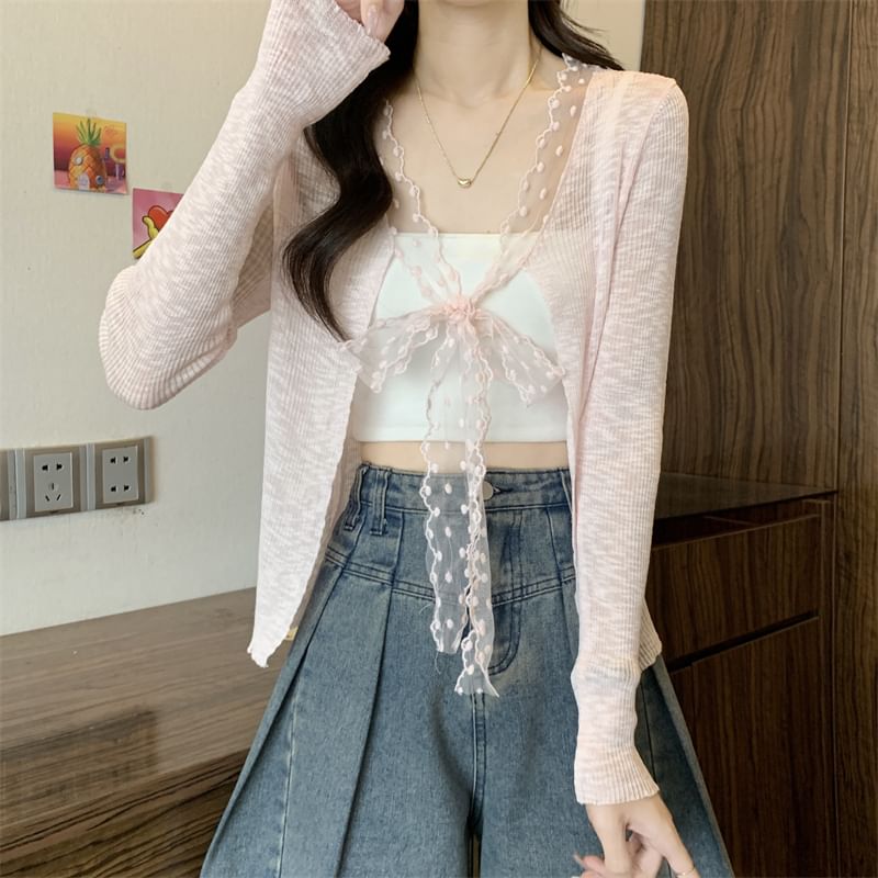 Cardigan Front Light Open Plain