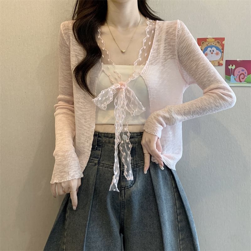 Cardigan Front Light Open Plain