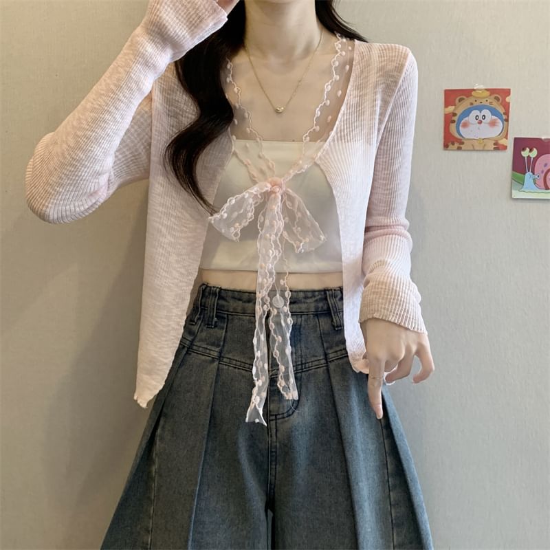 Cardigan Front Light Open Plain