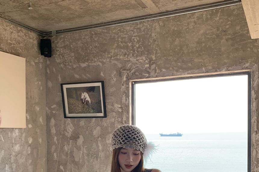 V-Neck Lace Bow A-Line Panel Dress Sleeveless Mini