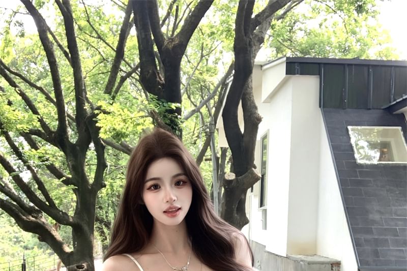 Corset Plain Top Cardigan Panel / Lace